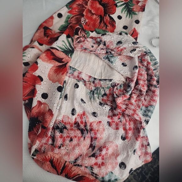 Farm Rio Riviera Eyelet Maxi Dress Anthropologie Riviera Red Floral - Picture 8 of 15